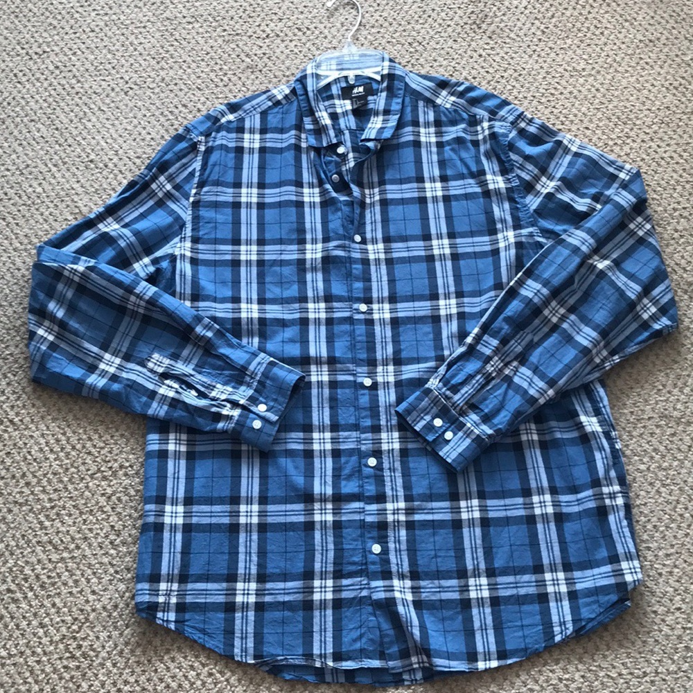 H&M size L plaid button down